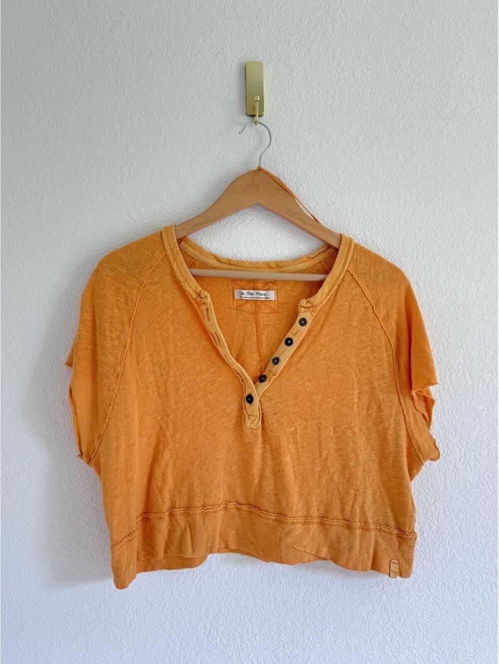 We The Free People Keep it Classic Oversized Tee Linen Cotton Women’s Size L